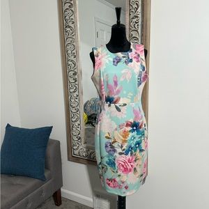 Calvin Klein multi-color Floral, sleeveless, knee-length dress size 12